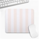 Vertical Stripes - White and Seashell Large Mousepad