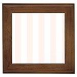 Vertical Stripes - White and Seashell Framed Tile
