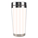 Vertical Stripes - White and Seashell Stainless Steel Travel Tumbler