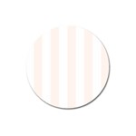 Vertical Stripes - White and Seashell Magnet 3  (Round)