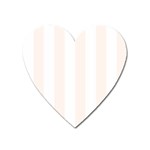 Vertical Stripes - White and Seashell Magnet (Heart)