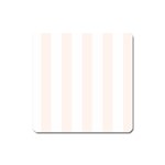 Vertical Stripes - White and Seashell Magnet (Square)