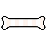 Vertical Stripes - White and Seashell Magnet (Dog Bone)