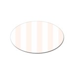Vertical Stripes - White and Seashell Sticker (Oval)
