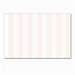 Vertical Stripes - White and Seashell Postcard 5  x 7 