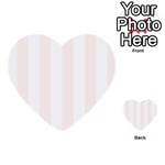 Vertical Stripes - White and Seashell Multi-purpose Cards (Heart)