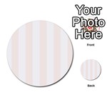 Vertical Stripes - White and Seashell Multi-purpose Cards (Round)