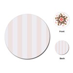 Vertical Stripes - White and Seashell Playing Cards (Round)