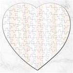 Vertical Stripes - White and Seashell Jigsaw Puzzle (Heart)