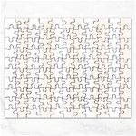 Vertical Stripes - White and Seashell Jigsaw Puzzle (Rectangular)