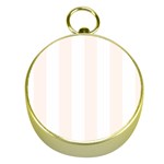 Vertical Stripes - White and Seashell Gold Compass
