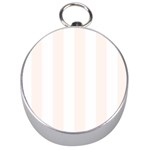 Vertical Stripes - White and Seashell Silver Compass