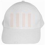 Vertical Stripes - White and Seashell White Cap