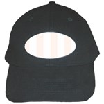 Vertical Stripes - White and Seashell Black Cap