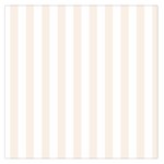 Vertical Stripes - White and Linen Large Satin Scarf (Square)