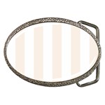 Vertical Stripes - White and Linen Belt Buckle