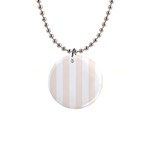 Vertical Stripes - White and Linen 1  Button Necklace