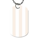 Vertical Stripes - White and Linen Dog Tag (Two Sides)