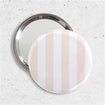 Vertical Stripes - White and Linen 2.25  Handbag Mirror