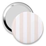 Vertical Stripes - White and Linen 3  Handbag Mirror