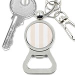 Vertical Stripes - White and Linen Bottle Opener Key Chain