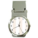 Vertical Stripes - White and Linen Money Clip Watch