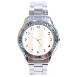 Vertical Stripes - White and Linen Stainless Steel Analogue Watch