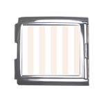 Vertical Stripes - White and Linen Mega Link Italian Charm (18mm)