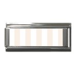 Vertical Stripes - White and Linen Superlink Italian Charm (9mm)