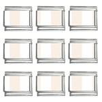Vertical Stripes - White and Linen 9mm Italian Charm (9 pack)