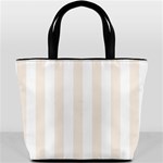 Vertical Stripes - White and Linen Bucket Bag