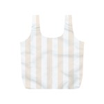 Vertical Stripes - White and Linen Full Print Recycle Bag (S)