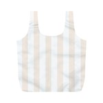 Vertical Stripes - White and Linen Full Print Recycle Bag (M)
