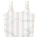 Vertical Stripes - White and Linen Full Print Recycle Bag (XL)
