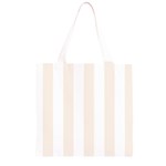 Vertical Stripes - White and Linen Grocery Light Tote Bag