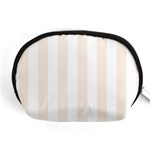 Vertical Stripes - White and Linen Accessory Pouch (Medium)
