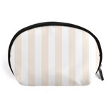 Vertical Stripes - White and Linen Accessory Pouch (Large)