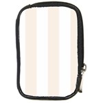 Vertical Stripes - White and Linen Compact Camera Leather Case