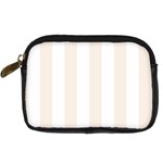 Vertical Stripes - White and Linen Digital Camera Leather Case