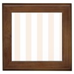 Vertical Stripes - White and Linen Framed Tile