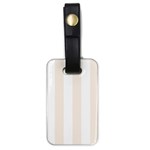 Vertical Stripes - White and Linen Luggage Tag (One Side)