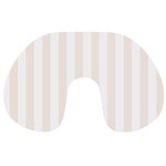 Vertical Stripes - White and Linen Travel Neck Pillow