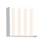 Vertical Stripes - White and Linen 4 x 4  Acrylic Photo Block