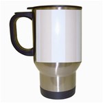 Vertical Stripes - White and Linen Travel Mug (White)