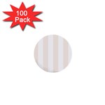 Vertical Stripes - White and Linen 1  Mini Button (100 pack)