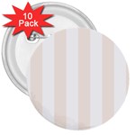 Vertical Stripes - White and Linen 3  Button (10 pack)