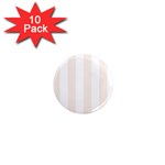 Vertical Stripes - White and Linen 1  Mini Magnet (10 pack)
