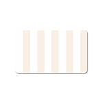 Vertical Stripes - White and Linen Magnet (Name Card)