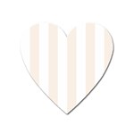 Vertical Stripes - White and Linen Magnet (Heart)