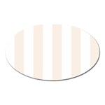 Vertical Stripes - White and Linen Magnet (Oval)